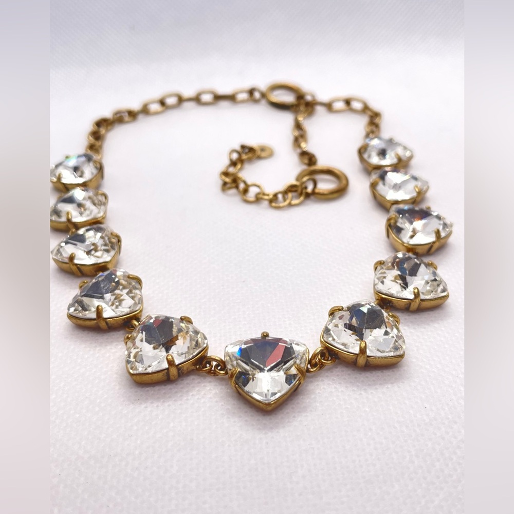 Stella and Dot chrystal statement necklace w gold tone chain and extender!